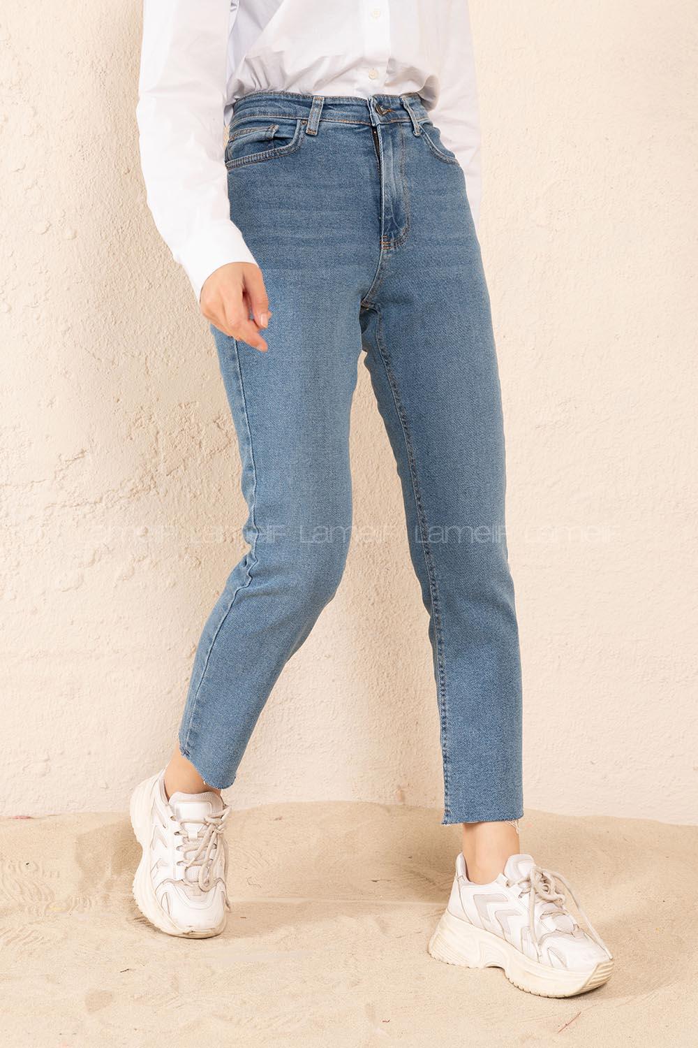 Modalamelif Yüksek Bel Mom Fit Jean Açık Mavi