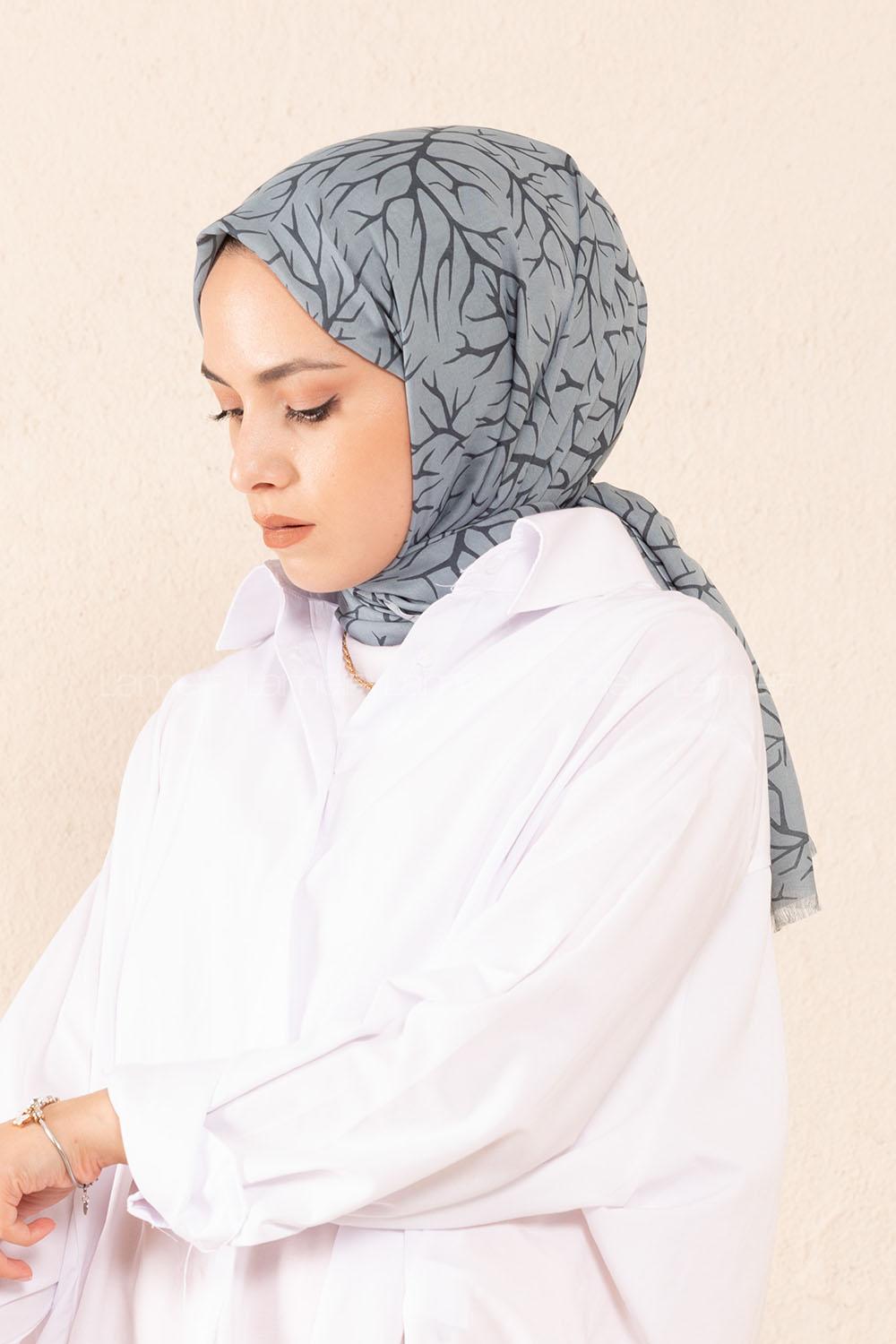 Modalamelif Turkuaz Rengi Ağaç Dalı Şal