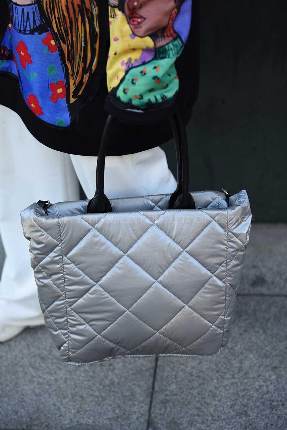 Modalamelif Yıkamalı Gümüş Jorge Çanta