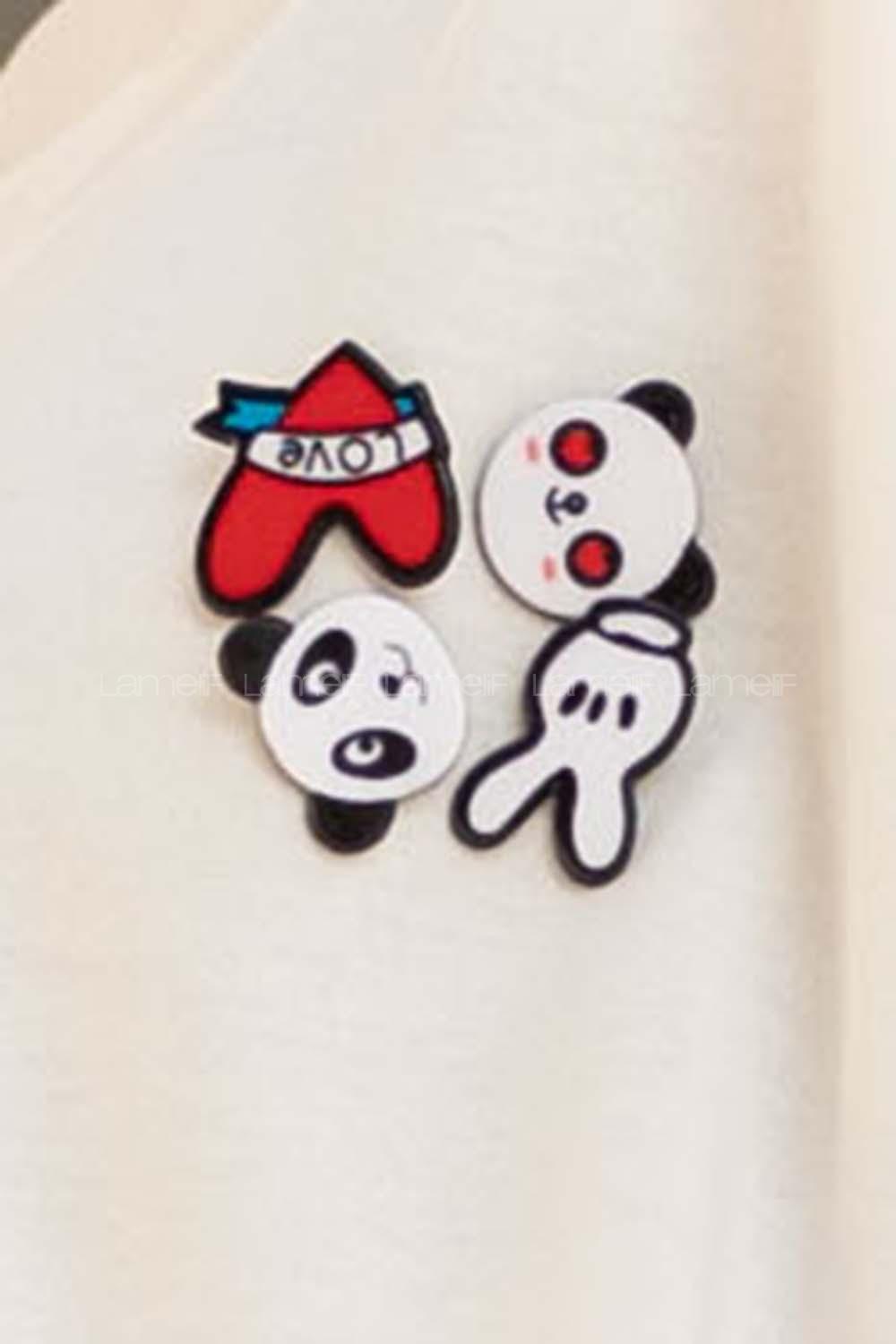 Black White Iron Brooch