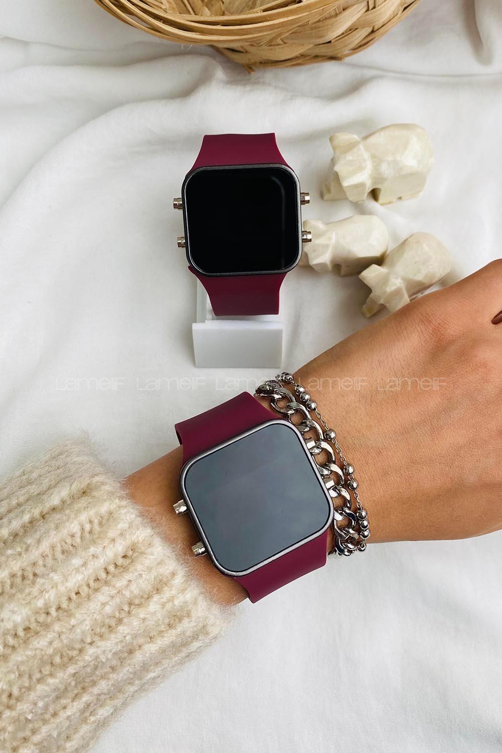 Modalamelif Led Bordo Silikon Saat