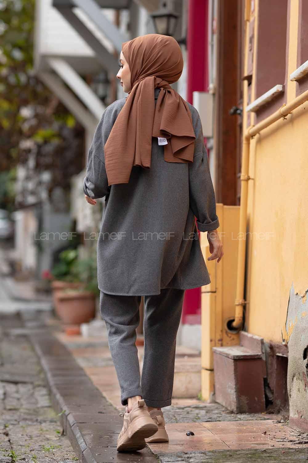 Modalamelif Çift Cepkli Oduncu İkili Takım Antrasit