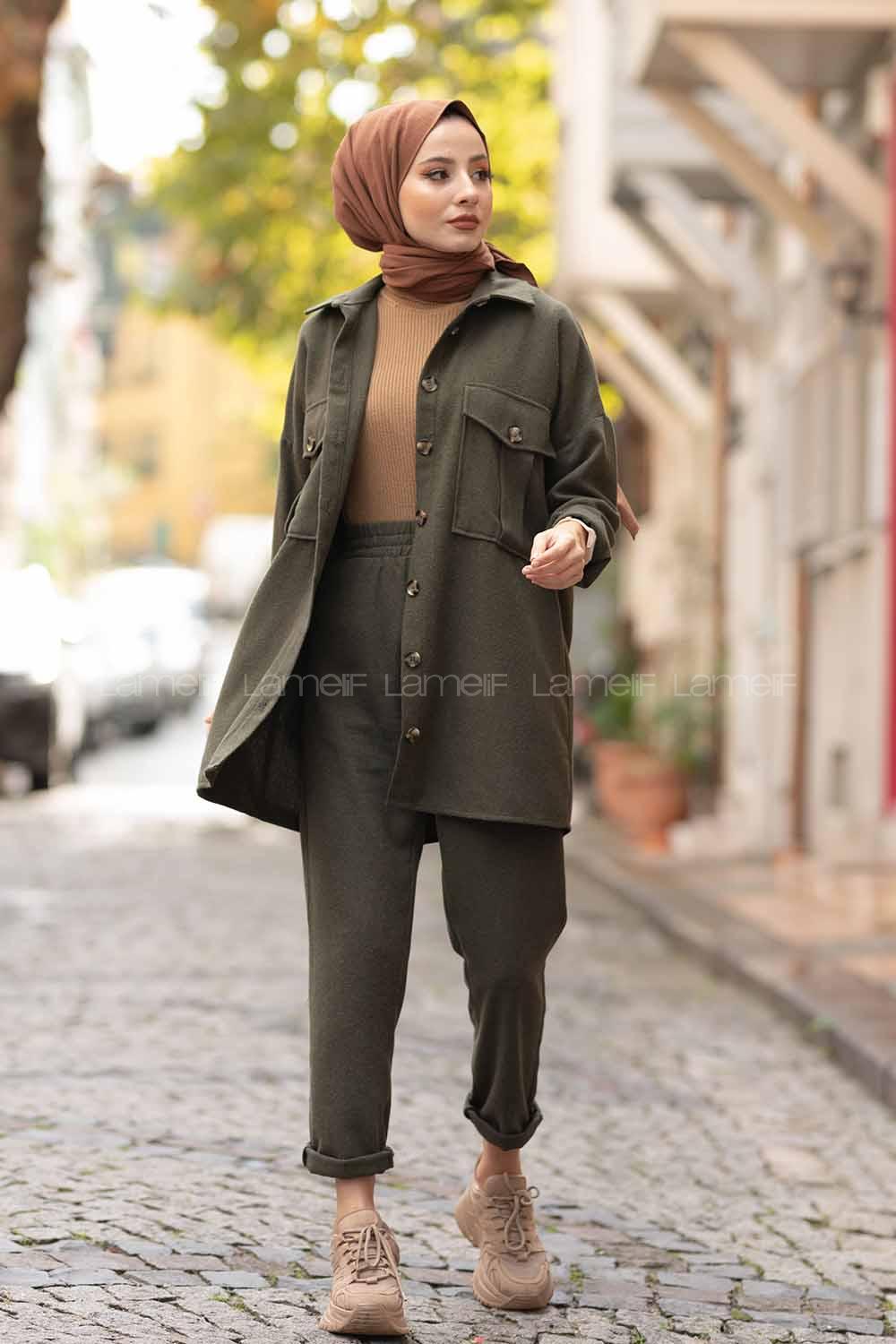 Modalamelif Çift Cepli Oduncu İkili Takım Haki