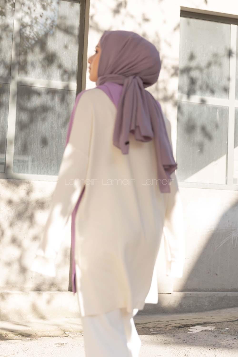 Modalamelif Freedoom Nakışlı Kapşonlu Tunik Lila