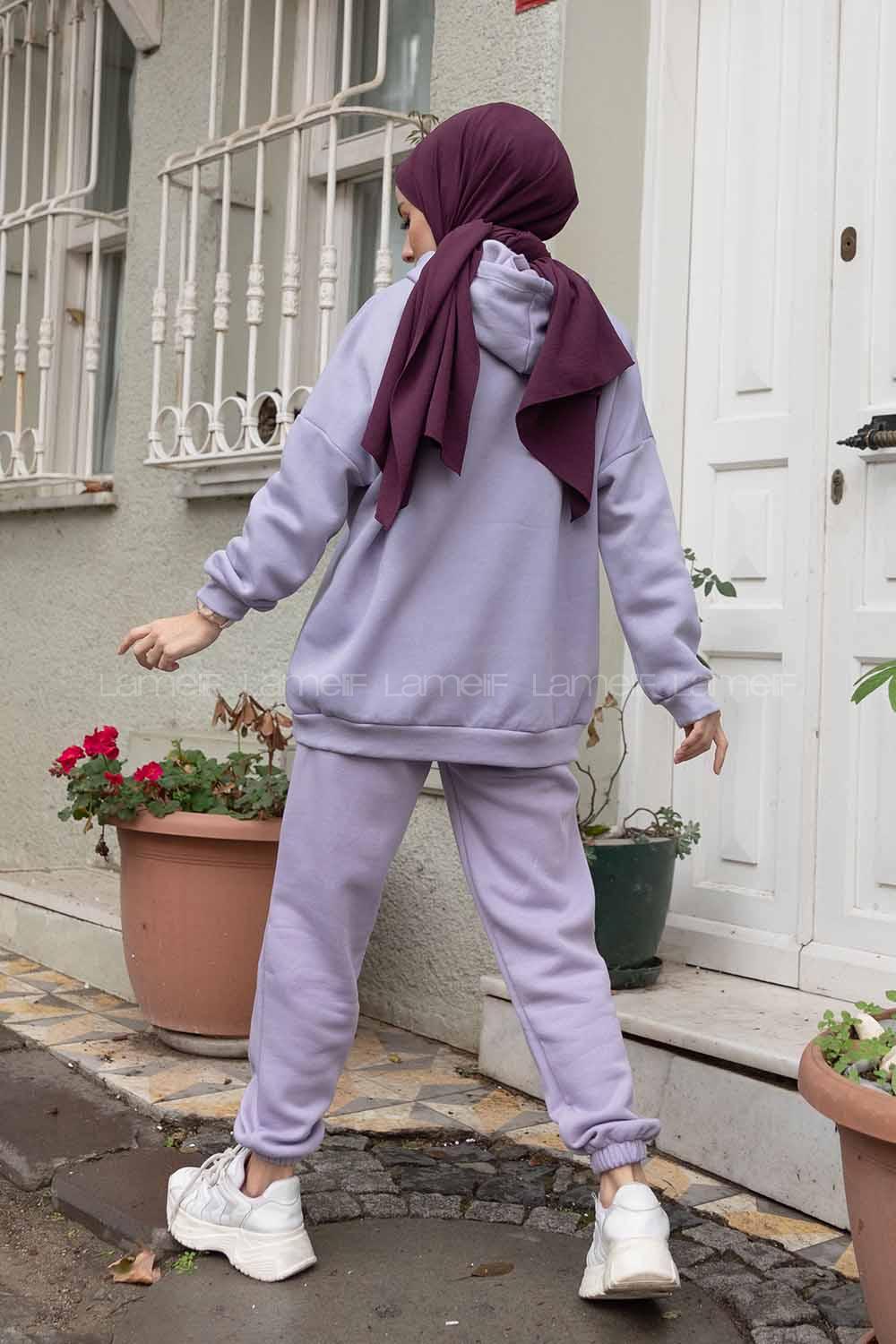 Modalamelif Kapşonlu İkili Takım Lila