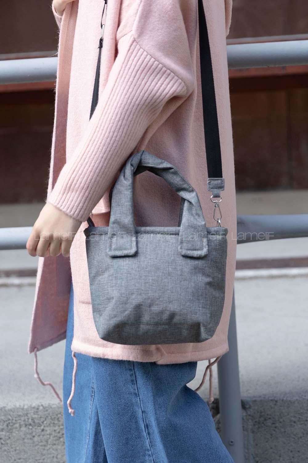 Modalamelif Kumaş Düz Renk Çanta Gri