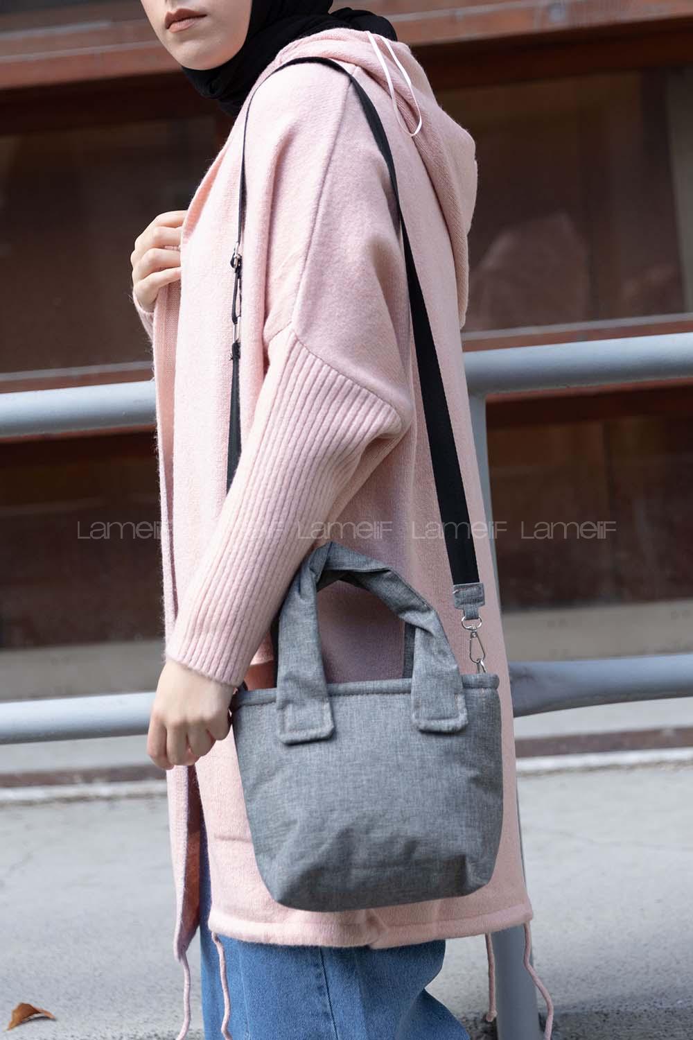 Modalamelif Kumaş Düz Renk Çanta Gri