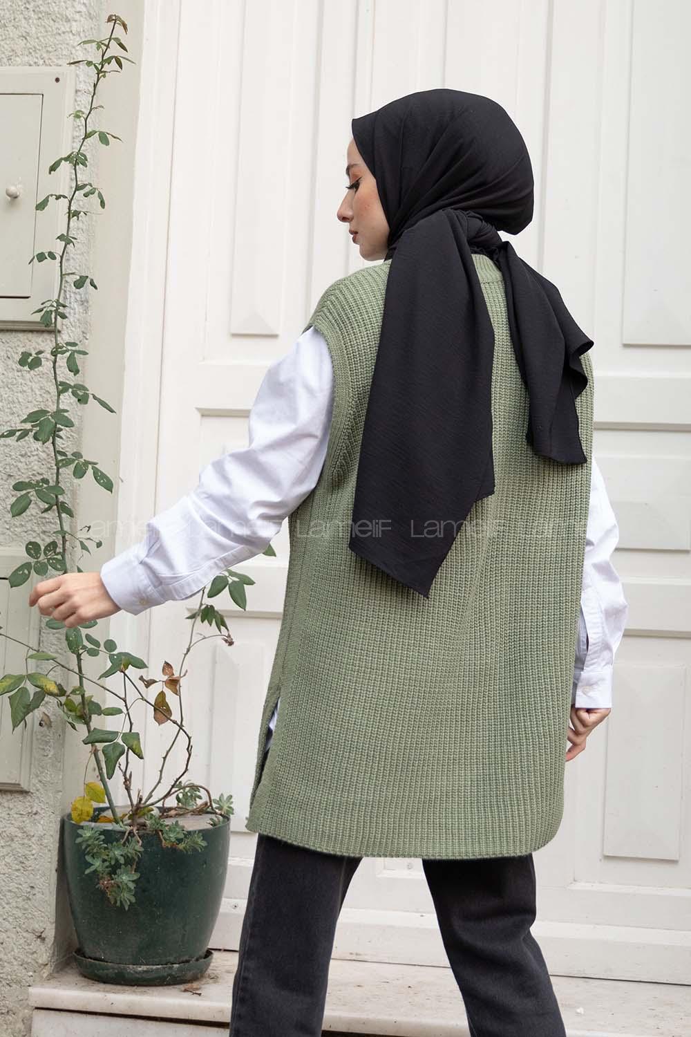 Modalamelif Selanik Örgü Triko Süveter Çağla Yeşili