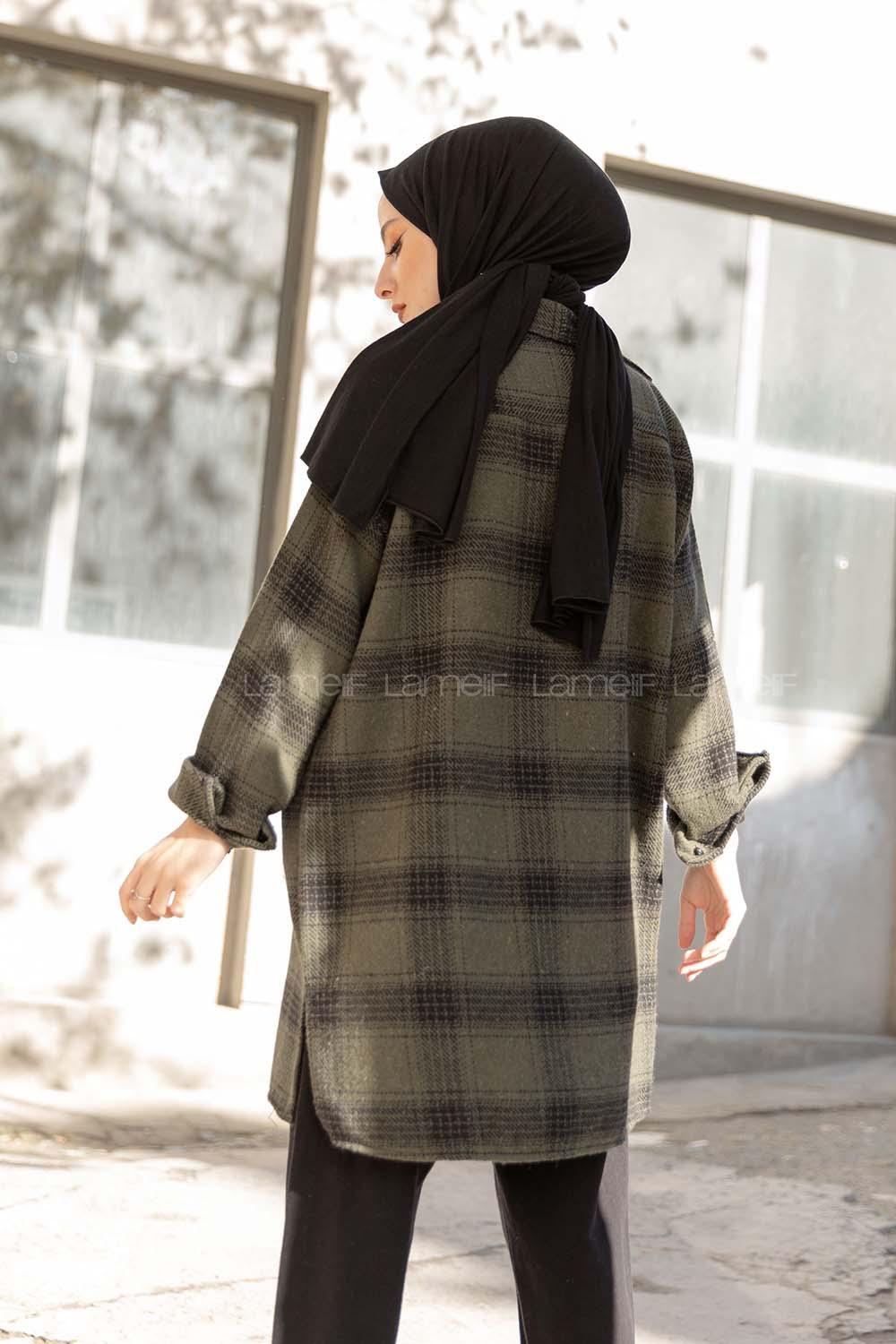 Modalamelif Tek Cepli Ekose Oduncu Gömlek Haki