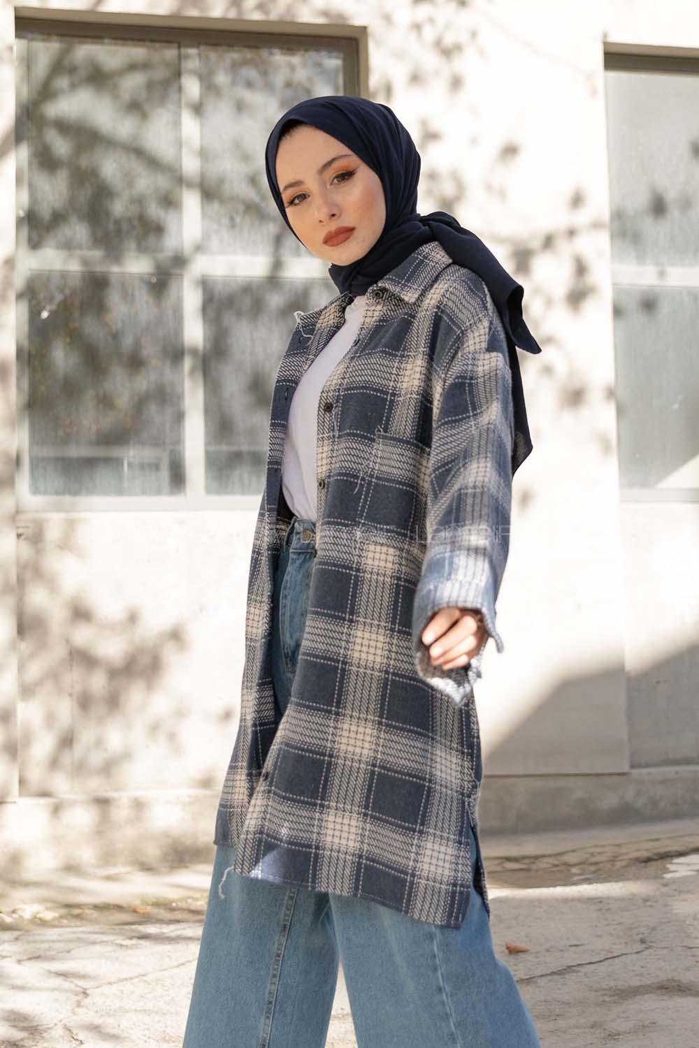 Modalamelif Tek Cepli Ekose Oduncu Gömlek Lacivert