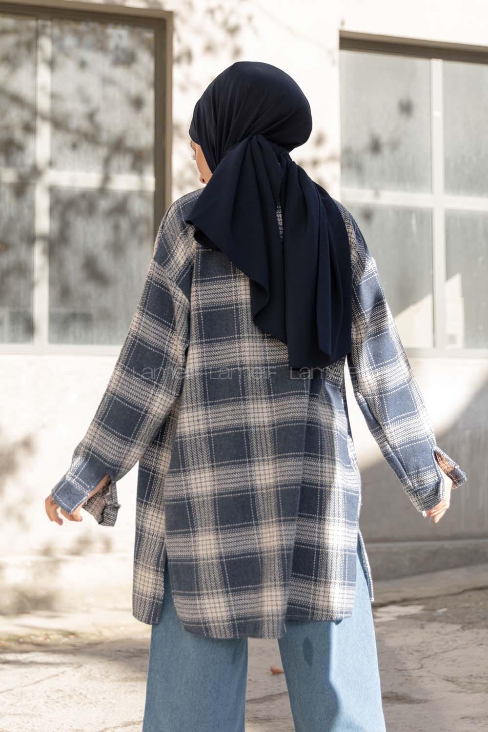 Modalamelif Tek Cepli Ekose Oduncu Gömlek Lacivert