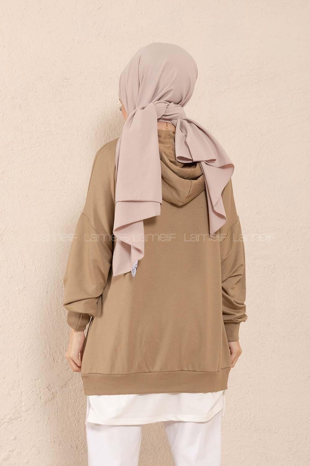 Modalamelif Kuşgözlü Etek Garnili Tunik Yağ Yeşili