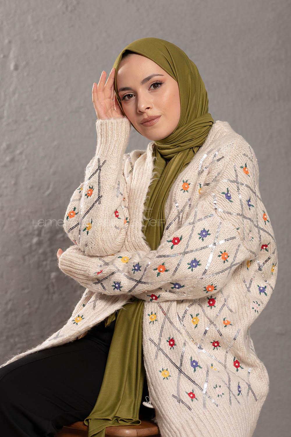 Modalamelif Çimen Yeşili Penye Şal