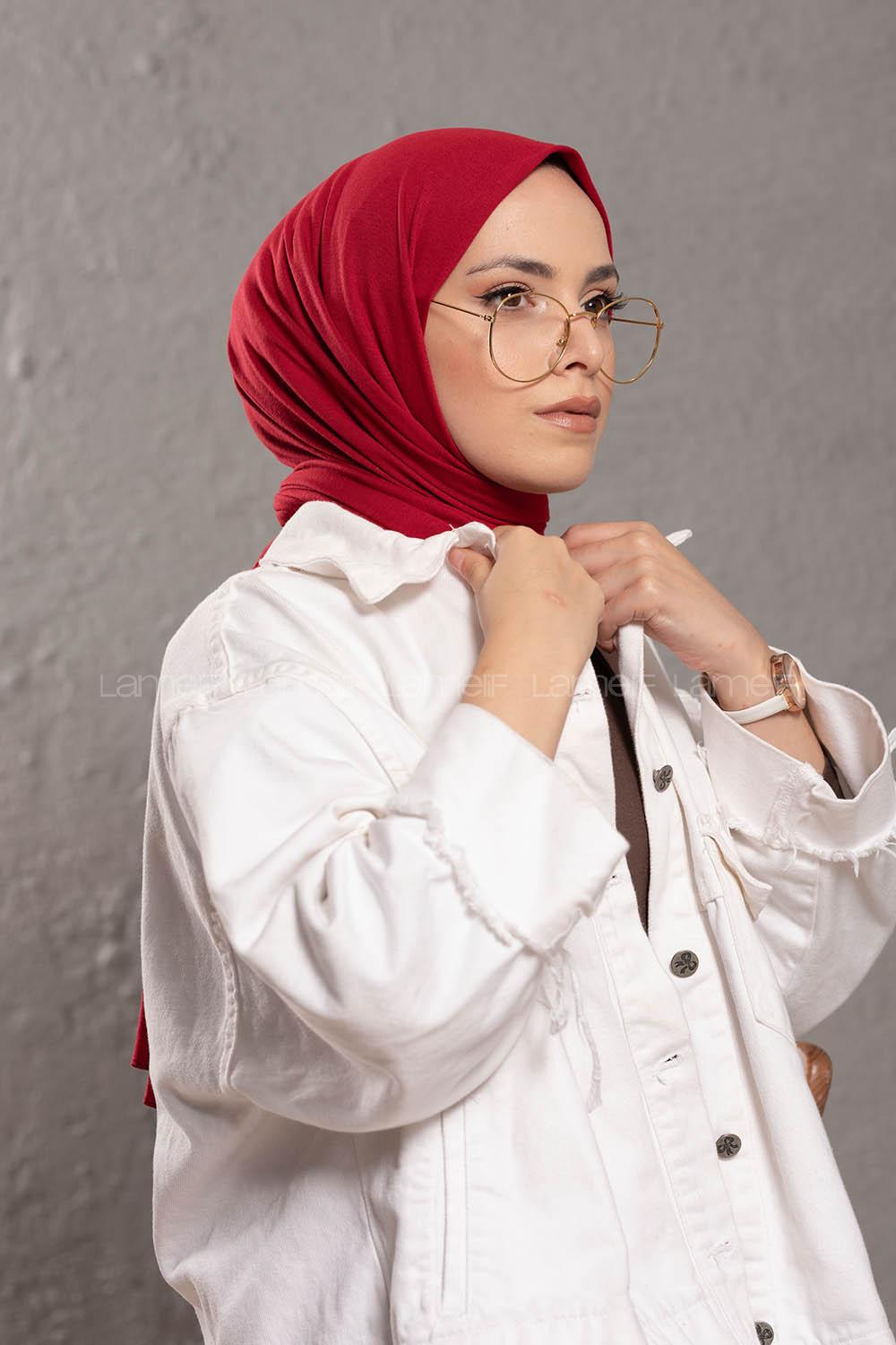 Modalamelif Koyu Kırmızı Penye Şal