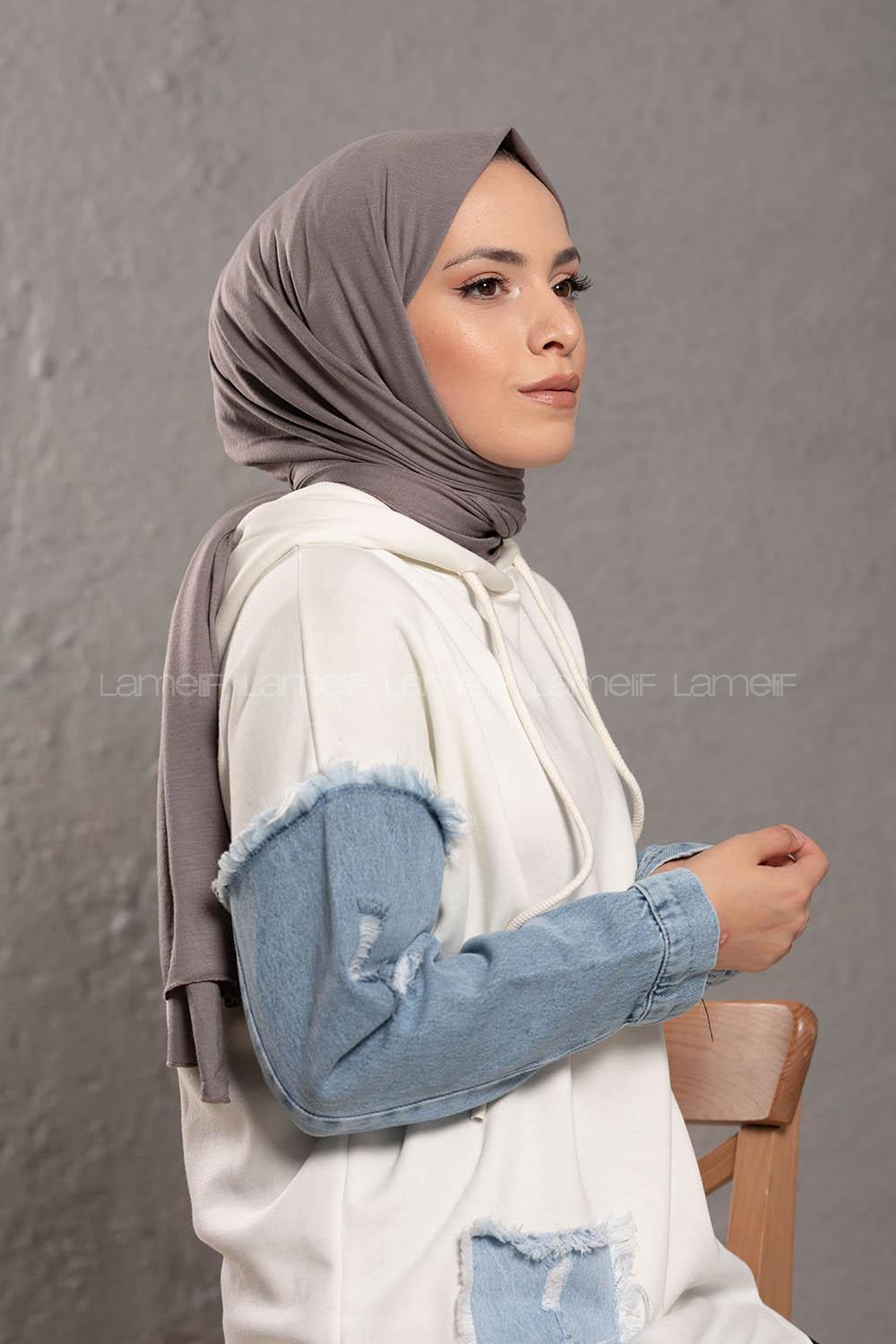 Modalamelif Güllü Gri Penye Şal