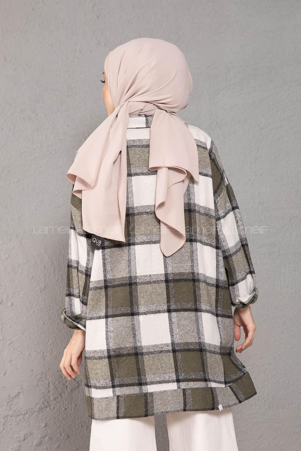 Modalamelif Çift Cepli Ekose Desen Oduncu Gömlek Haki