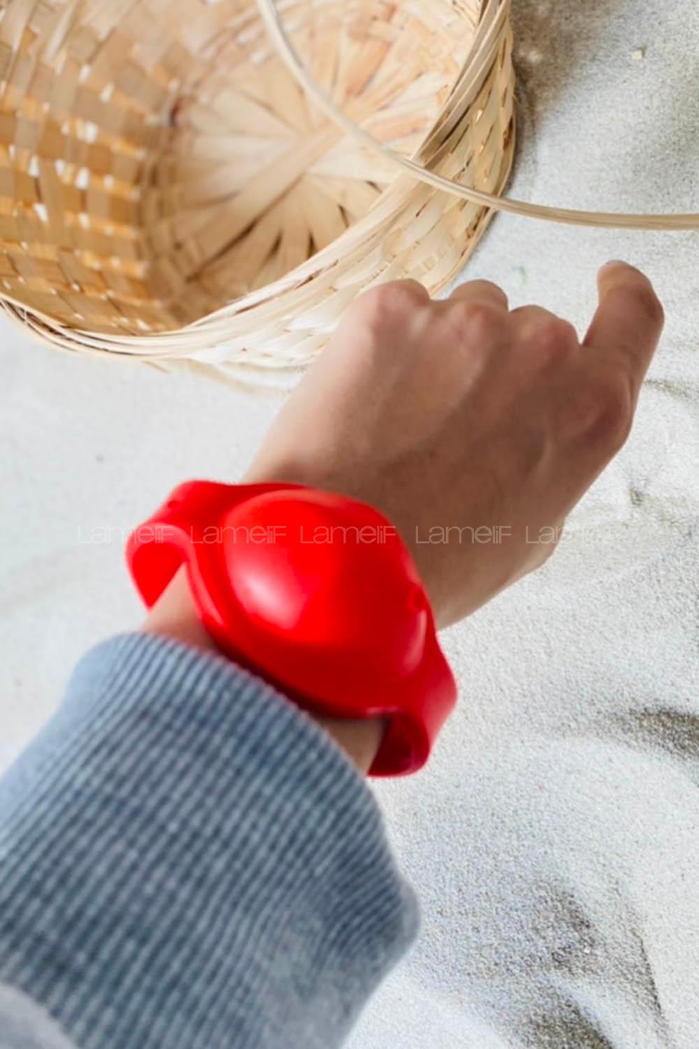 Modalamelif Kırmızı Silikon Dezenfektanlı Bileklik