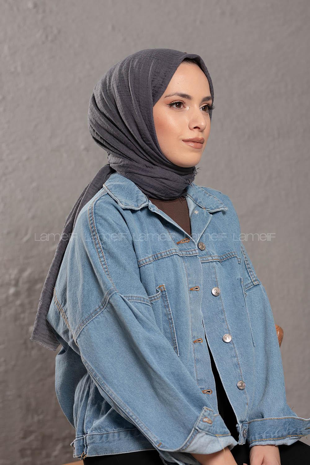 Modalamelif Metalik Gri  Bürümcük Şal