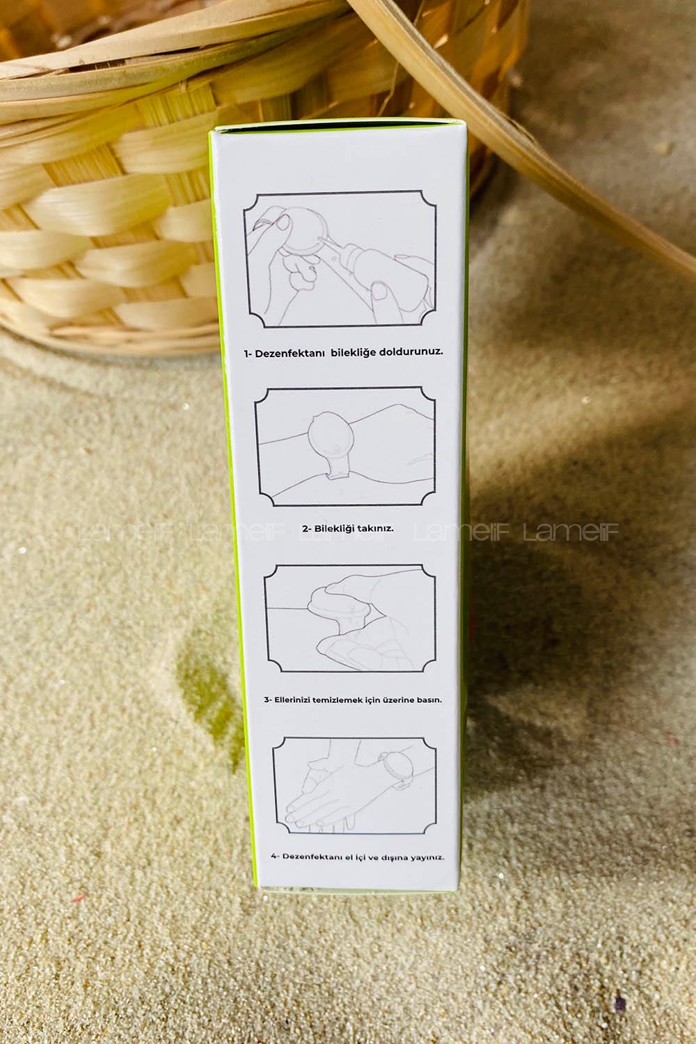 Modalamelif Siyah Silikon Dezenfektanlı Bileklik