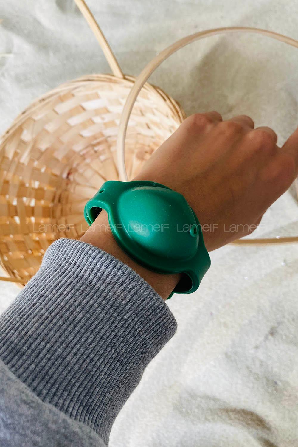 Modalamelif Yeşil Silikon Dezenfektanlı Bileklik