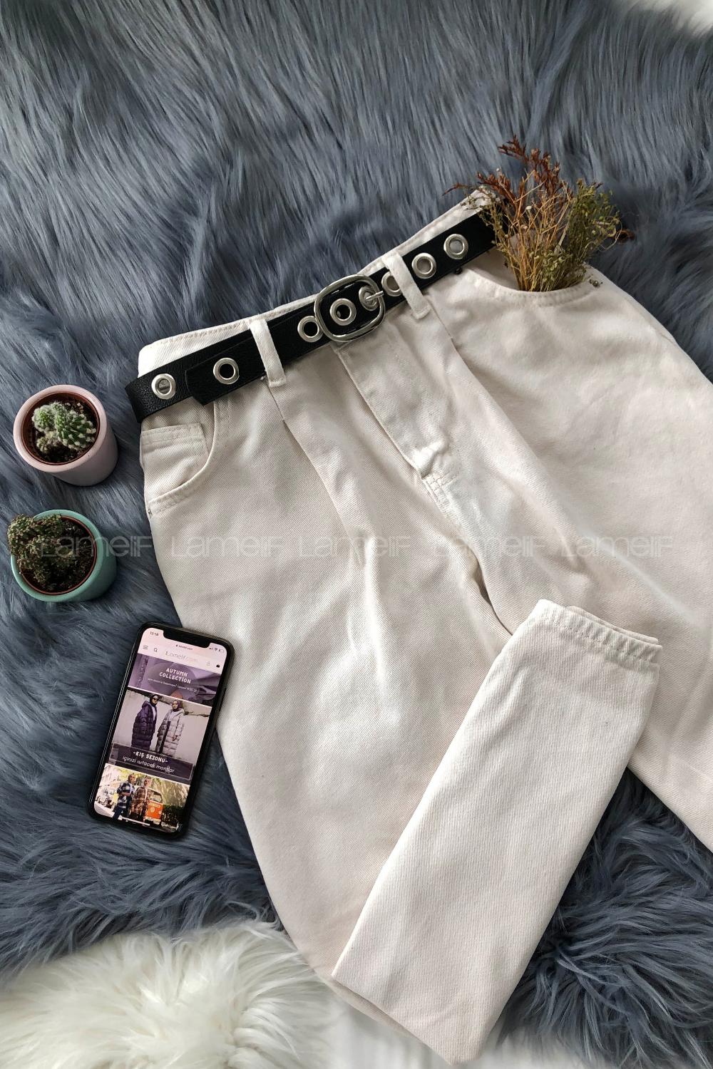 Modalamelif Elips Tokalı Kuşgözü Delikli Kemer Siyah