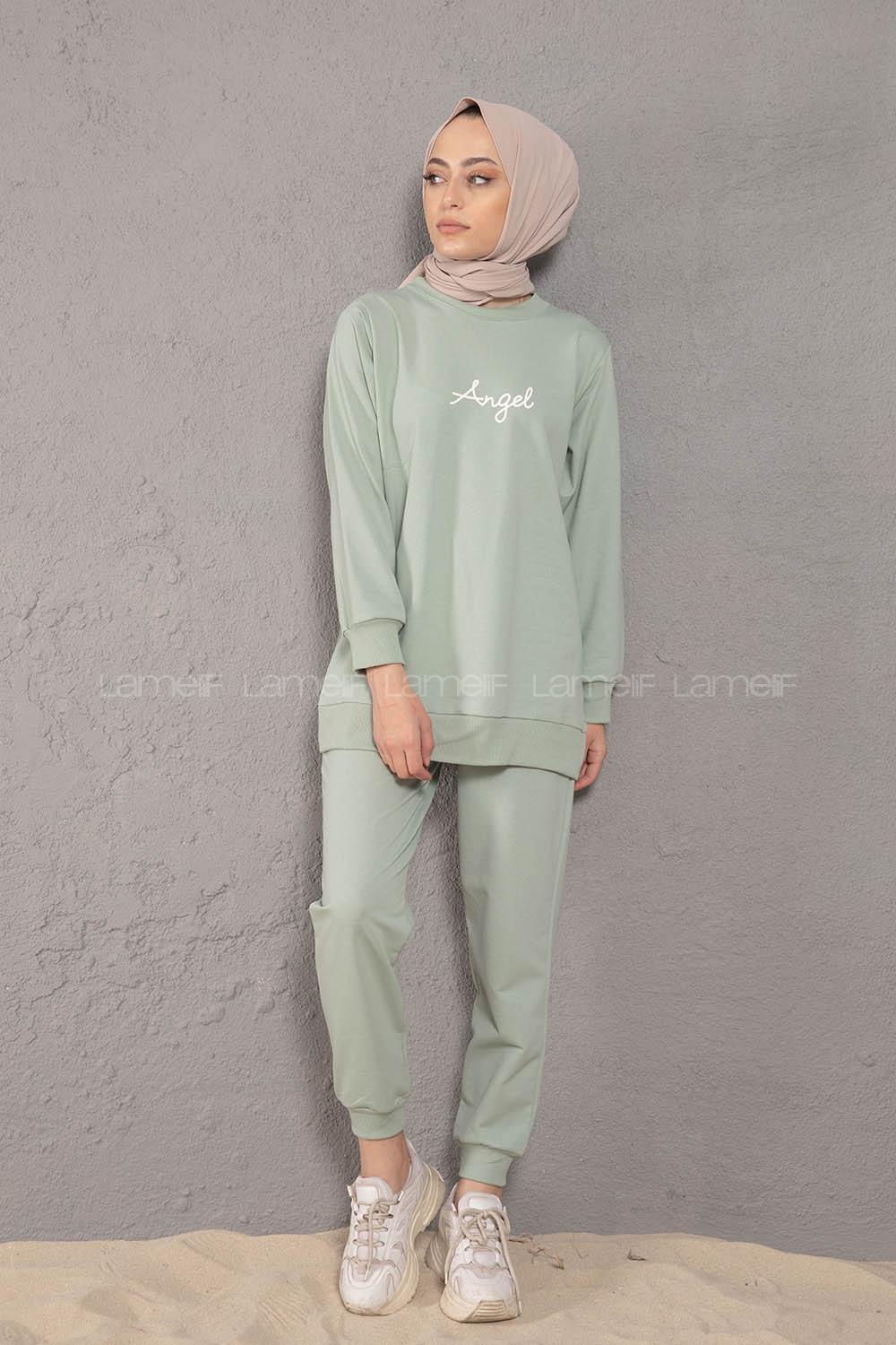 Modalamelif Angel Baskılı İkili Eşofman Takım Çağla