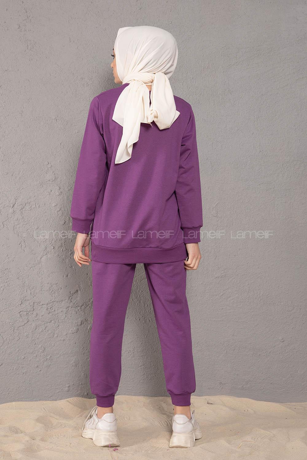 Modalamelif Angel Baskılı İkili Eşofman Takım Mor