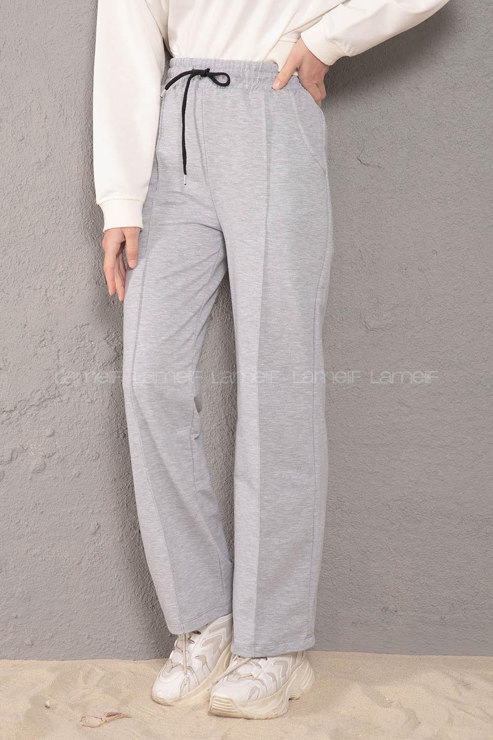 Modalamelif Beli Lastikli Bol Paça Eşofman Gri