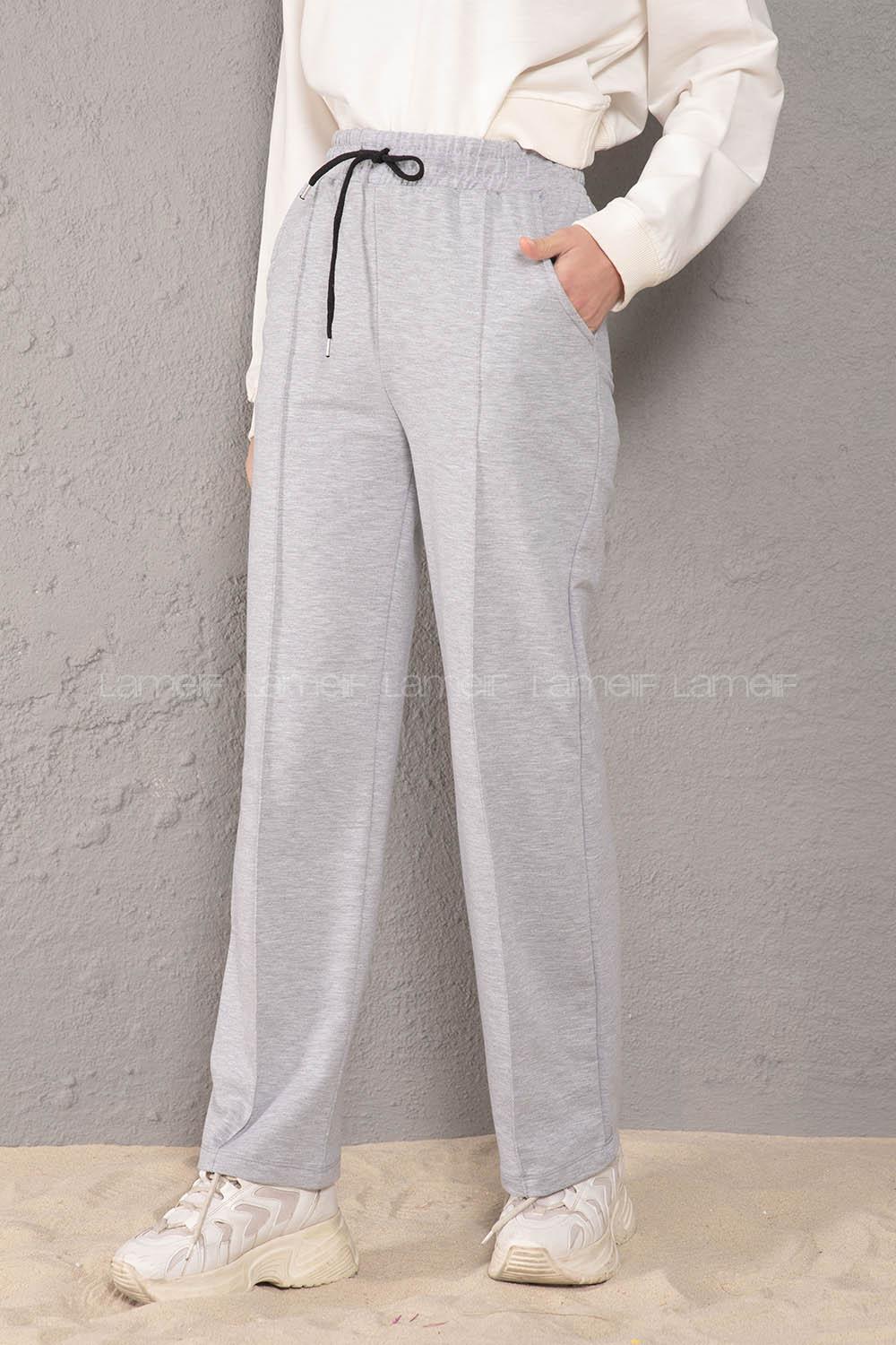 Modalamelif Beli Lastikli Bol Paça Eşofman Gri