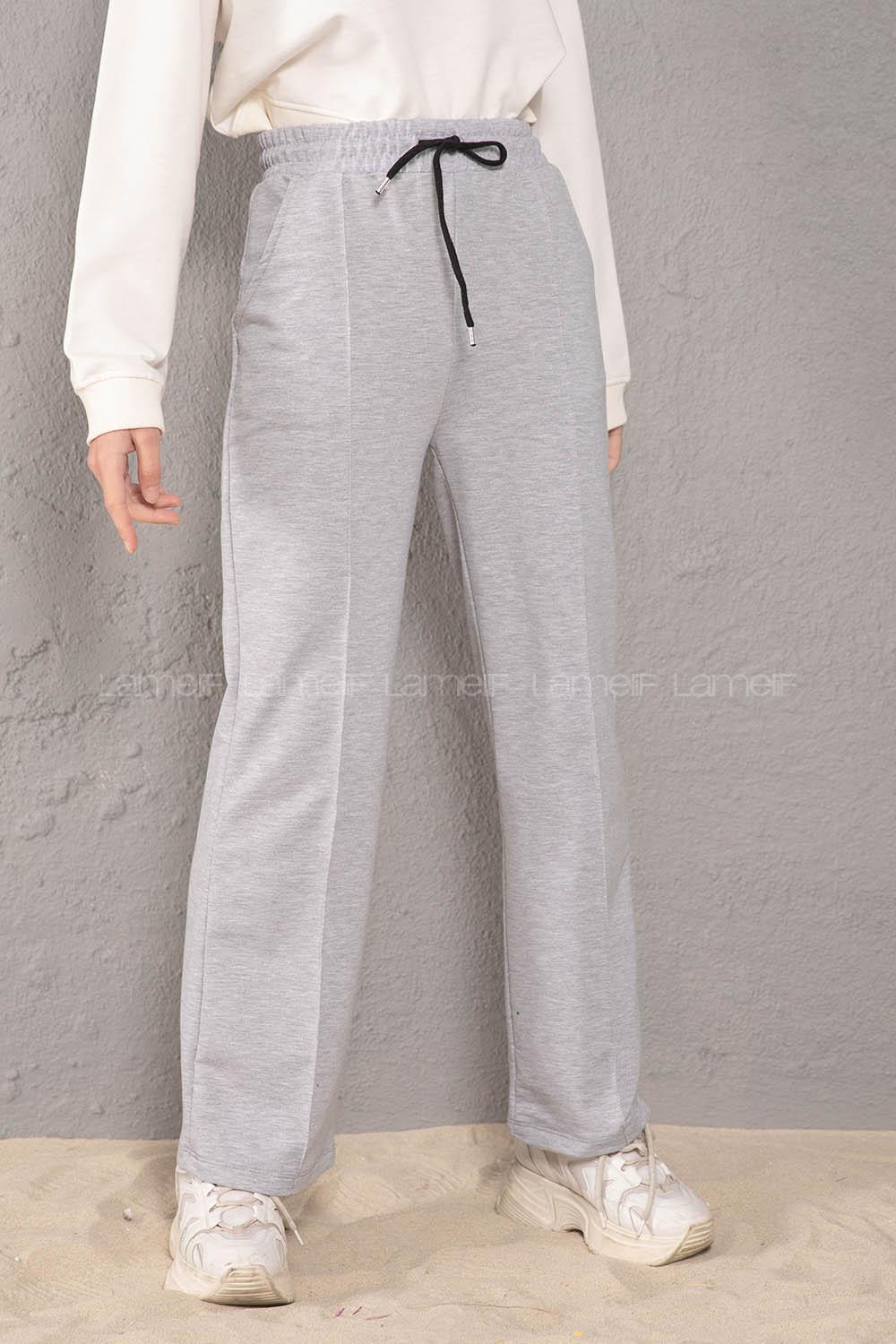 Modalamelif Beli Lastikli Bol Paça Eşofman Gri