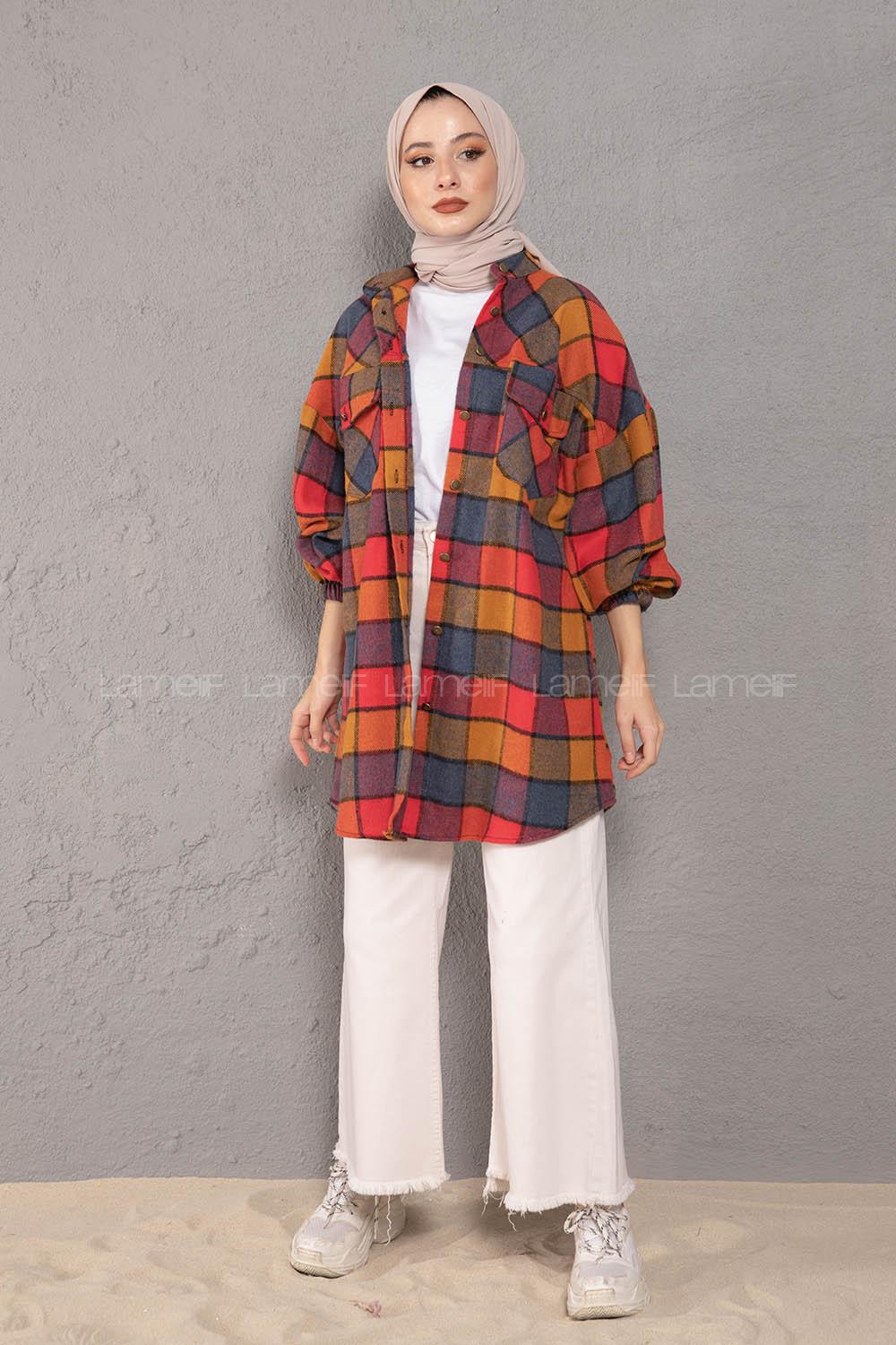 Modalamelif Hakim Yaka Ekose Desen Gömlek Hardal