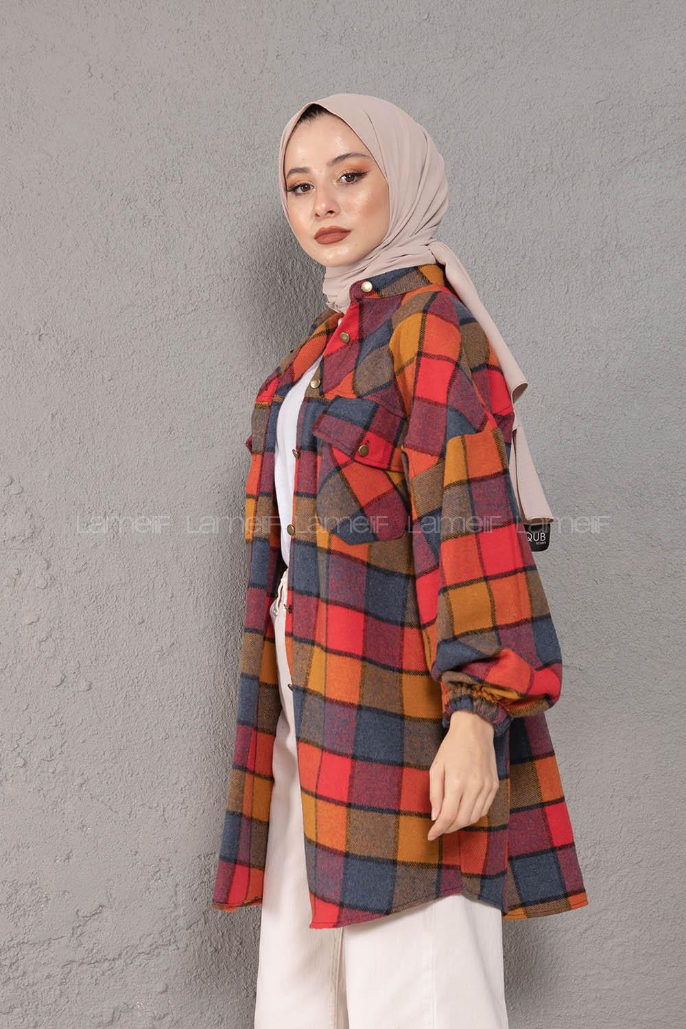 Modalamelif Hakim Yaka Ekose Desen Gömlek Hardal