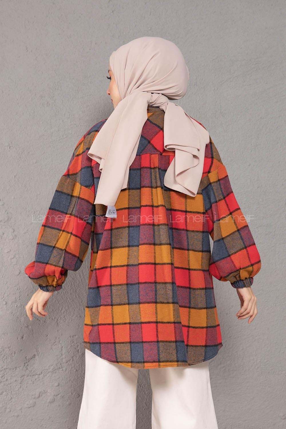 Modalamelif Hakim Yaka Ekose Desen Gömlek Hardal