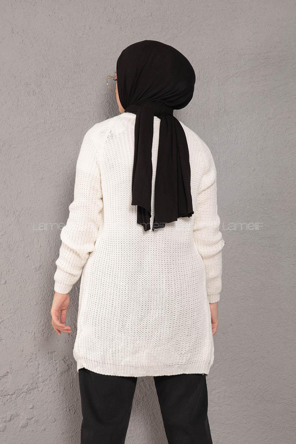 Modalamelif Selanik Cepsiz Triko Hırka Ekru