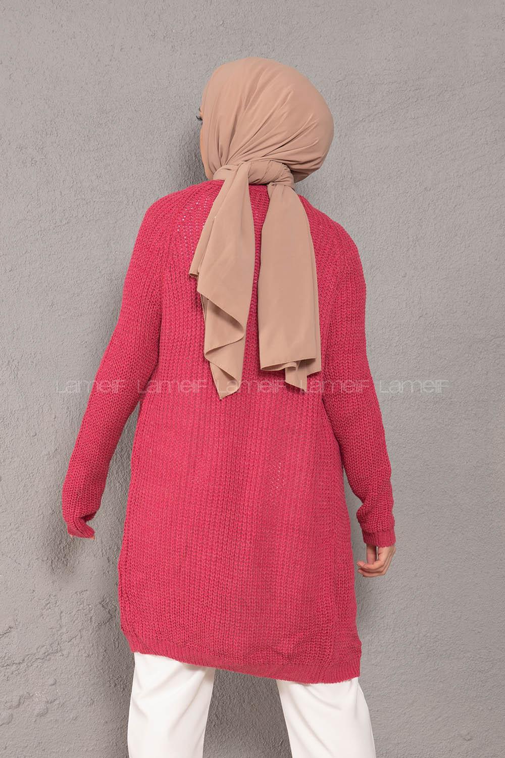 Modalamelif Selanik Cepsiz Triko Hırka Fuşya