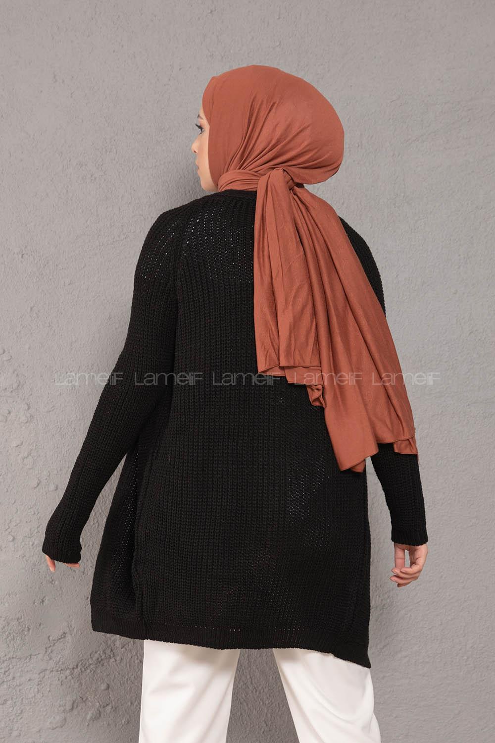 Modalamelif Selanik Cepsiz Triko Hırka Siyah