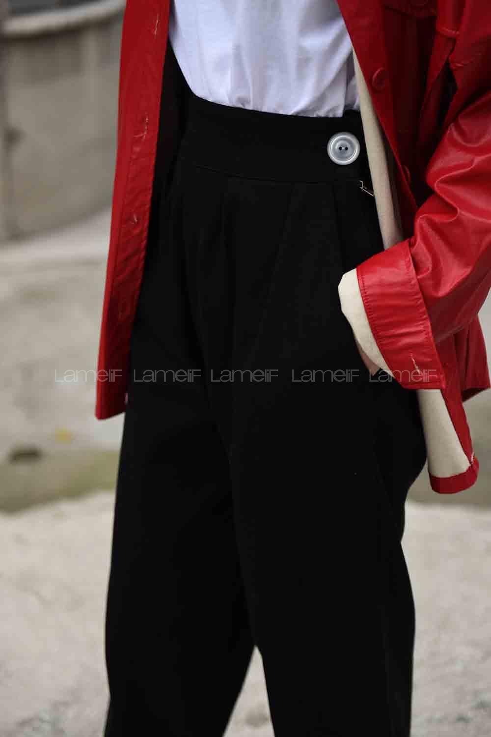 Modalamelif Yanı Fermuarlı Kot Pantolon Siyah