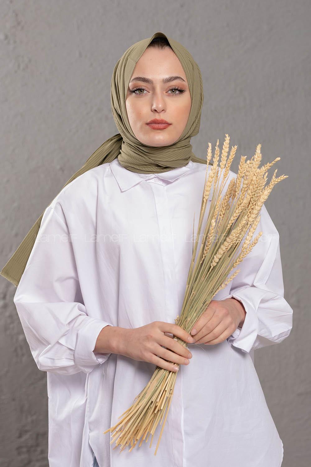 Modalamelif Açık Asker Yeşili Stor Desen Şal