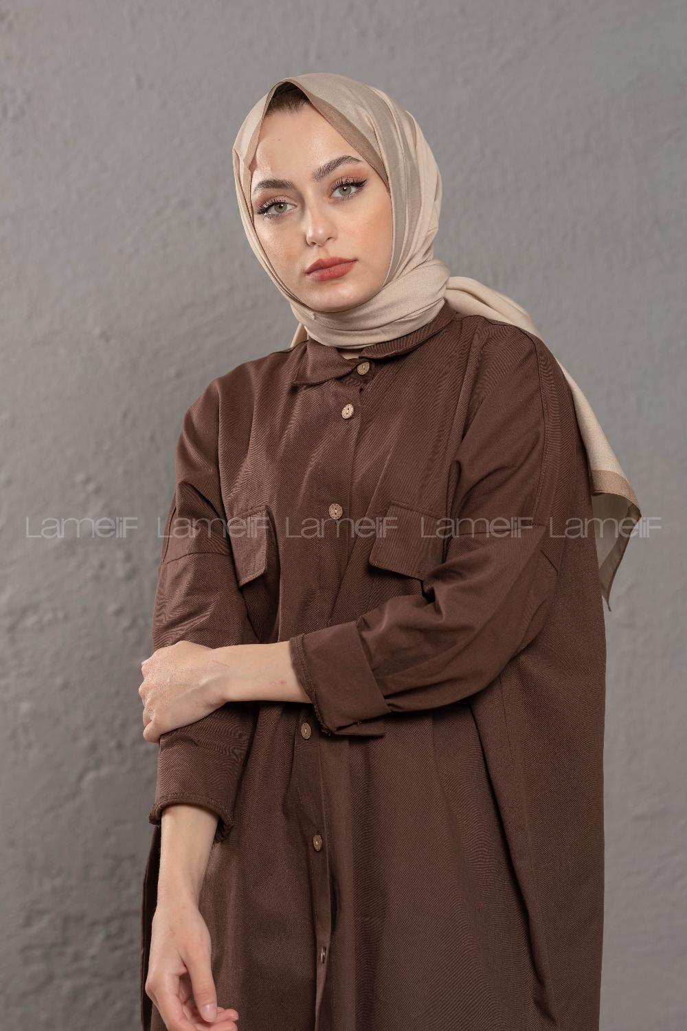 Modalamelif  Bej Sütlü Kahve    Modal Şal