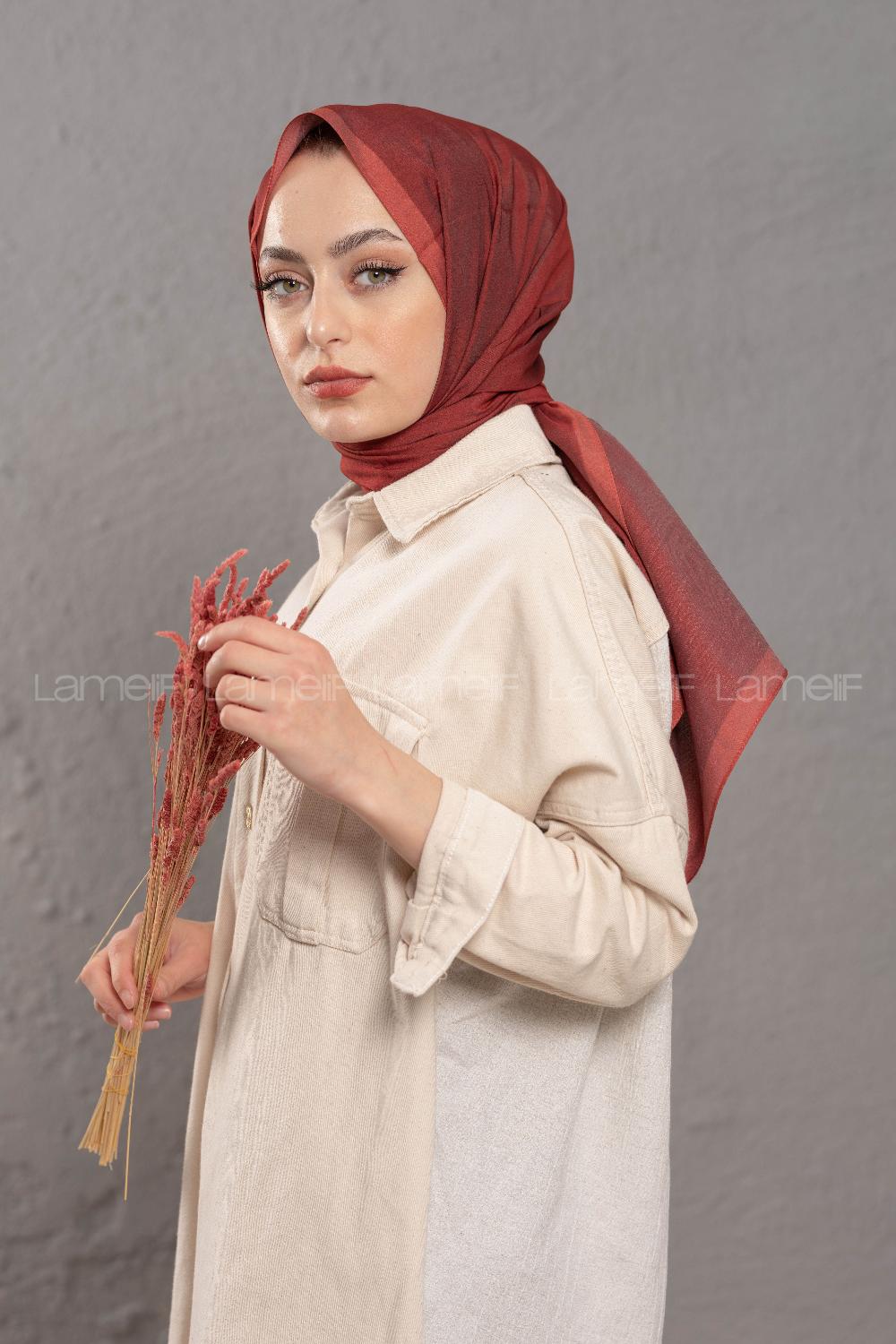 Modalamelif  Koyu Kiremit  Taba  Modal Şal