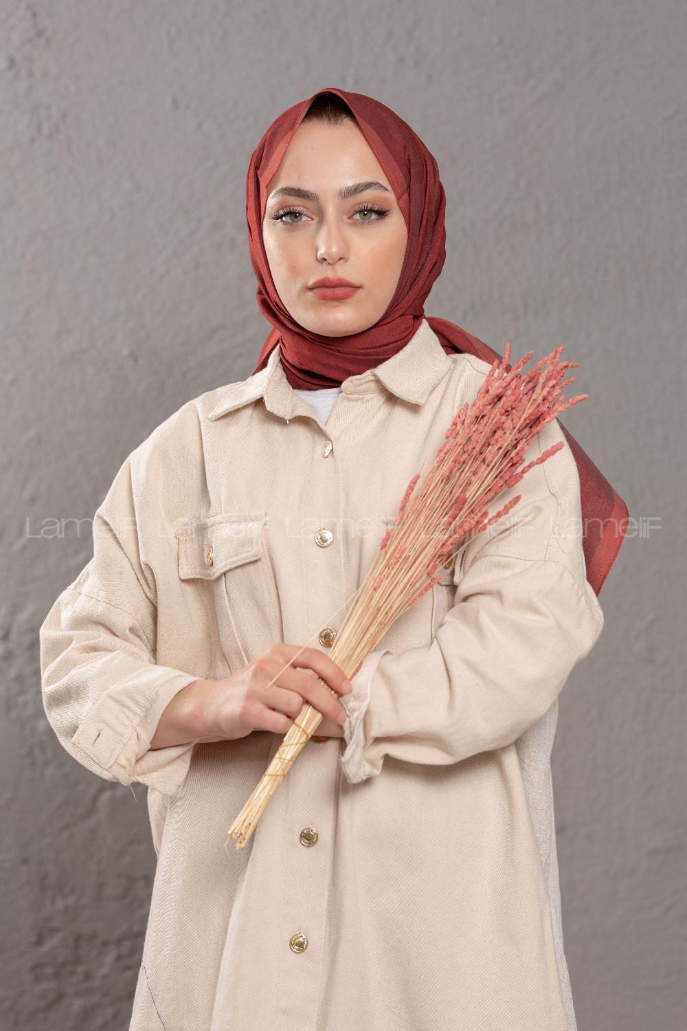 Modalamelif  Koyu Kiremit  Taba  Modal Şal