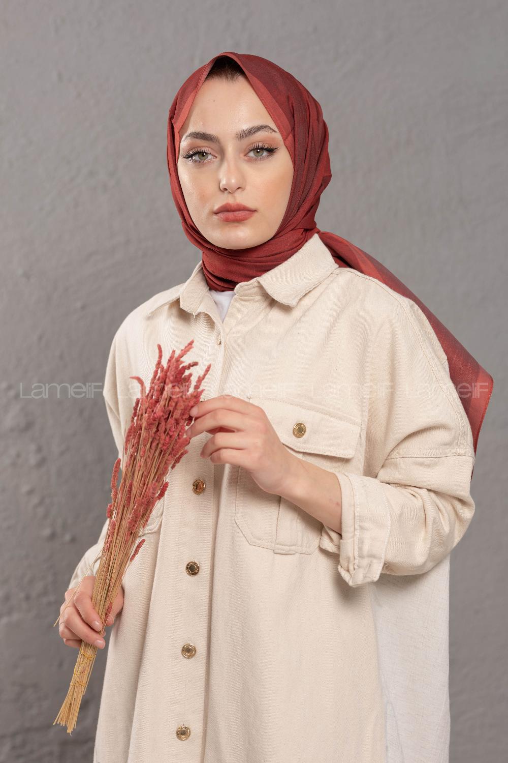 Modalamelif  Koyu Kiremit  Taba  Modal Şal