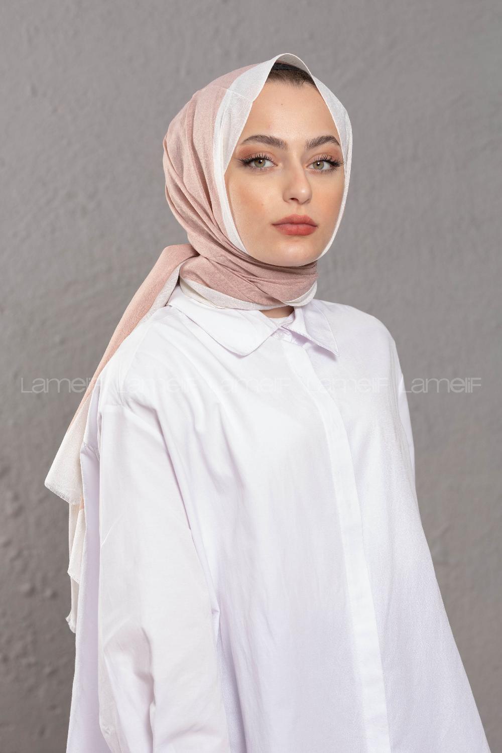 Modalamelif Pudra Ekru Monogram Şal