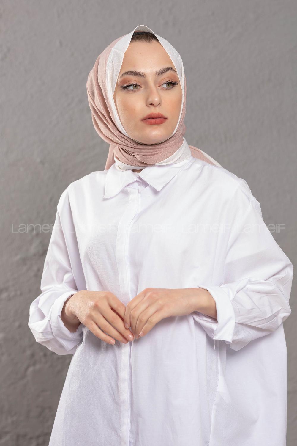 Modalamelif Pudra Ekru Monogram Şal