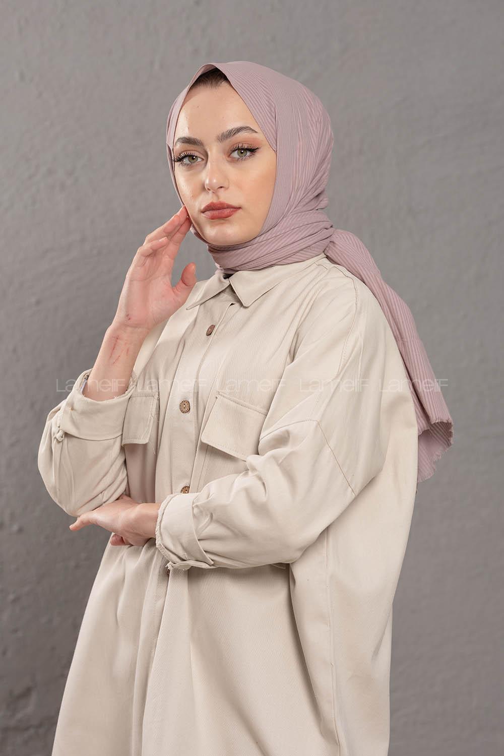 Modalamelif Soft lila Stor  Desen Şal