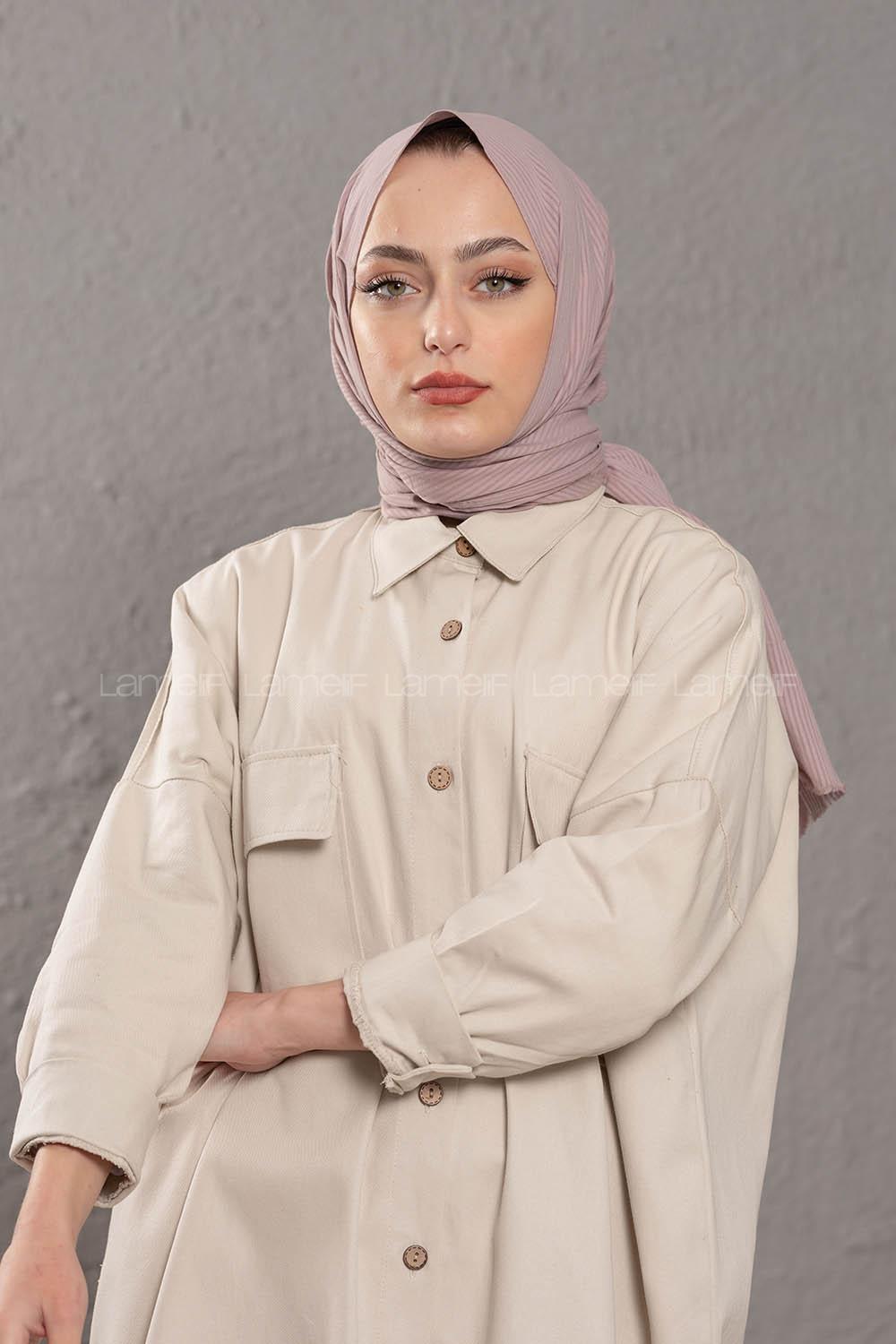 Modalamelif Soft lila Stor  Desen Şal