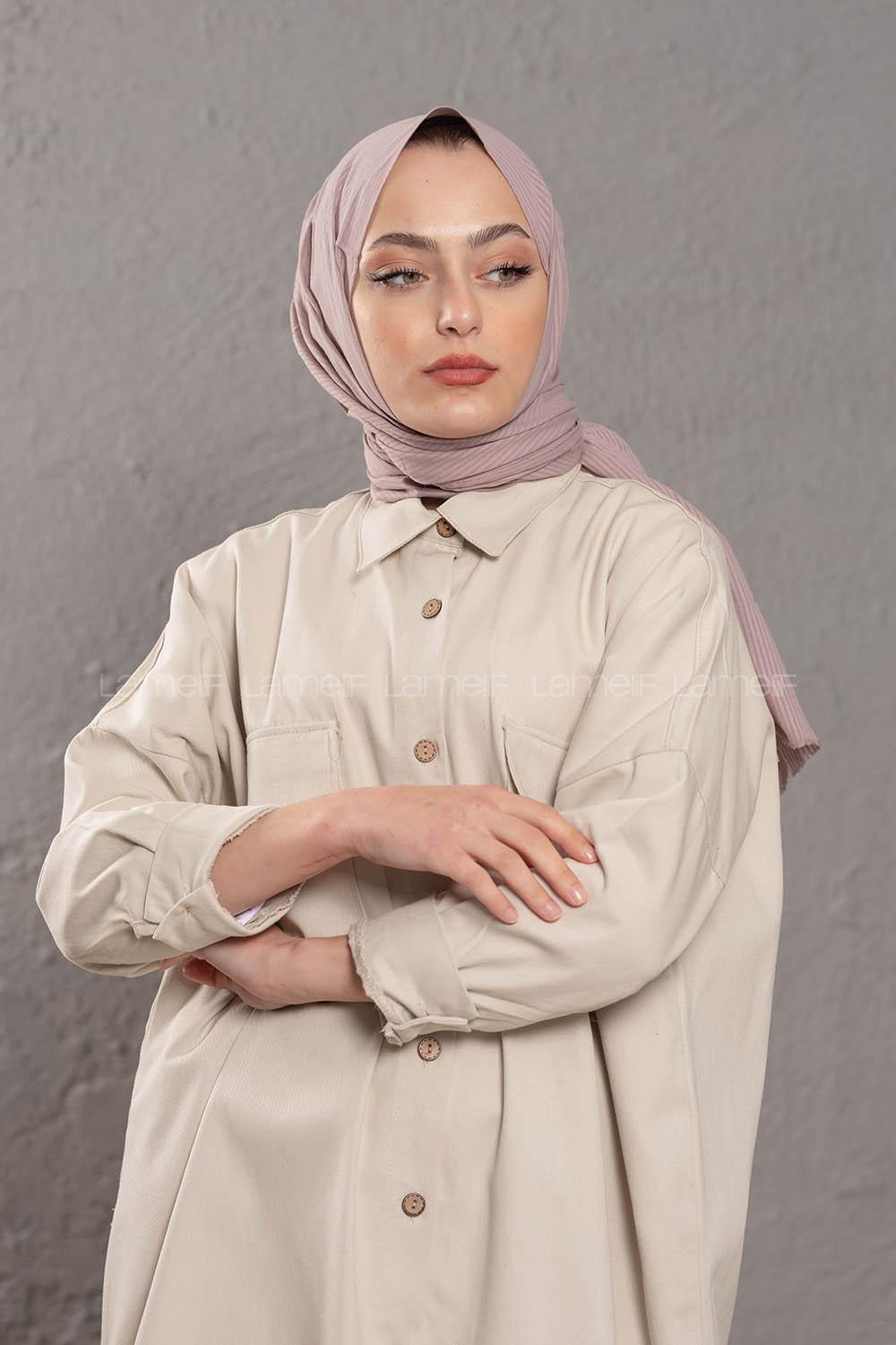 Modalamelif Soft lila Stor  Desen Şal