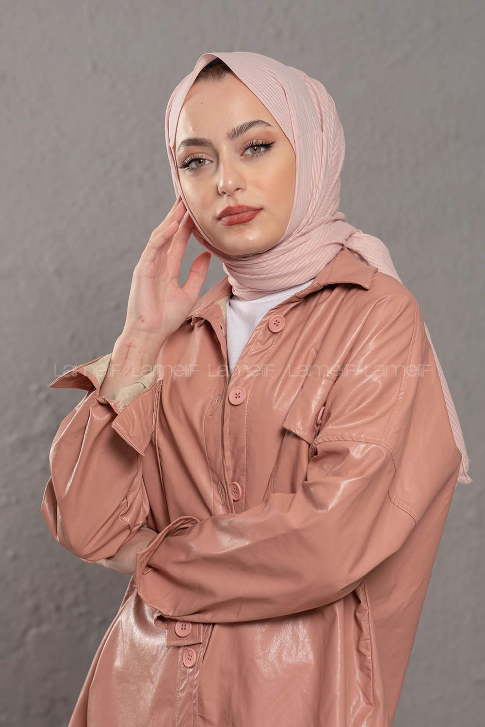 Modalamelif Toz Pembe Stor Desen Şal