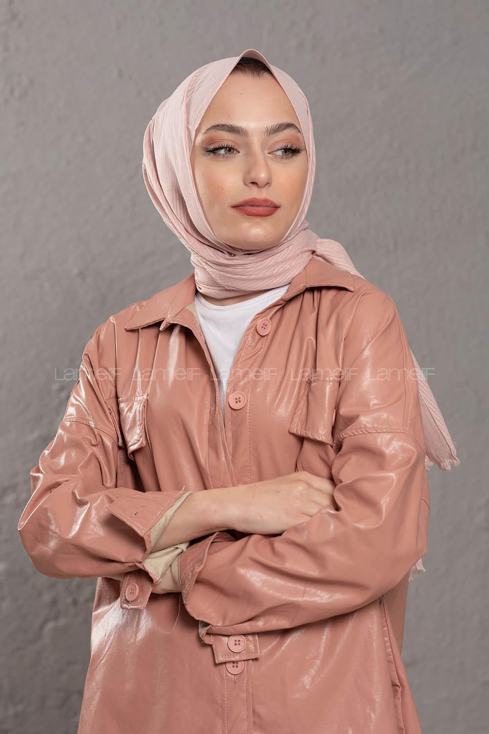 Modalamelif Toz Pembe Stor Desen Şal