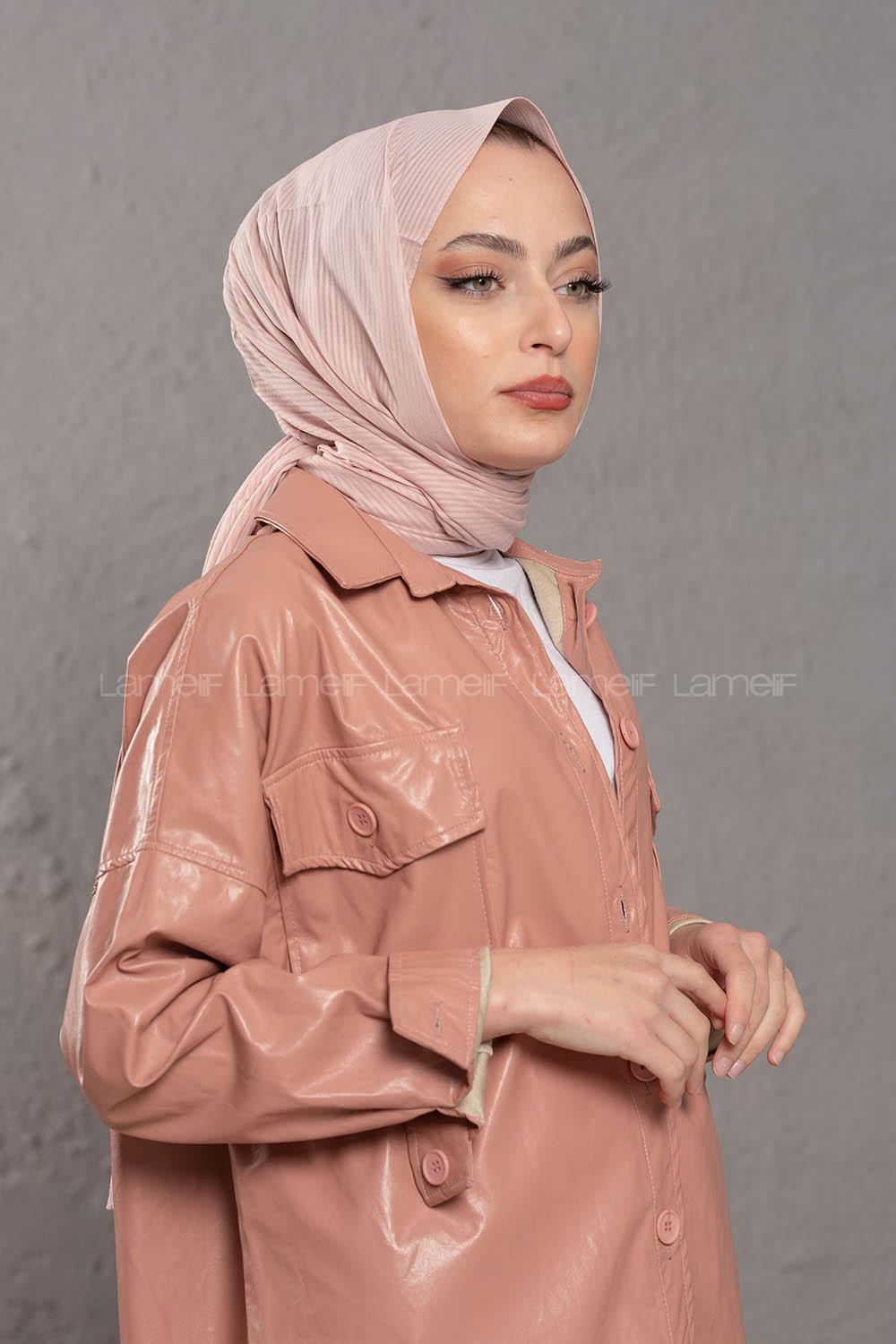 Modalamelif Toz Pembe Stor Desen Şal